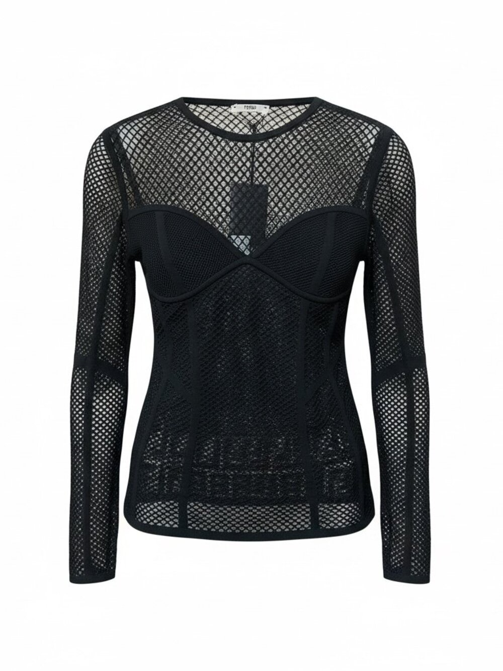 NWT Fendi Black Mesh Sheer Top, Size Medium